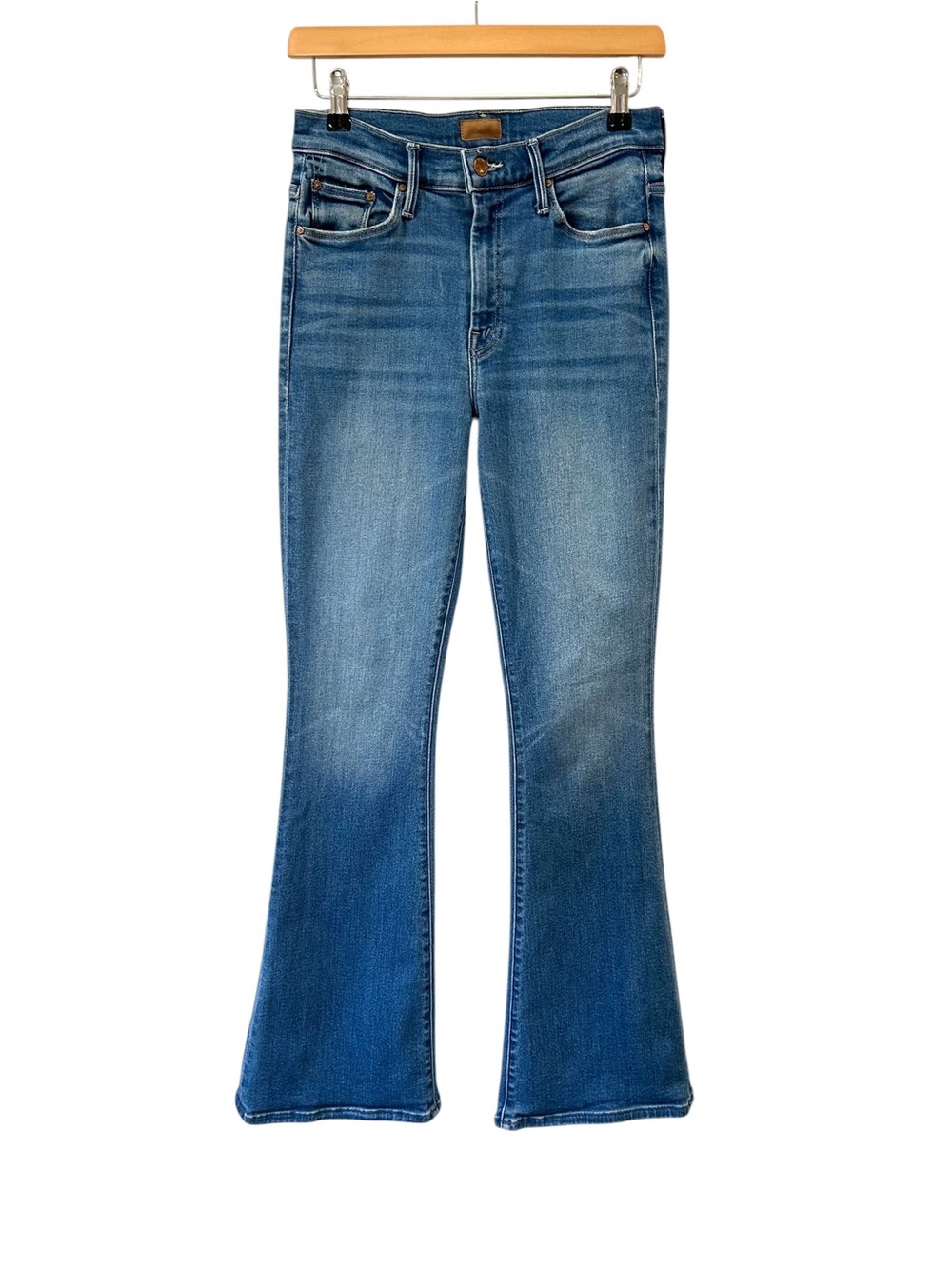 MOTHER denim Weekender Jeans 27 Layover Blue flare stretch